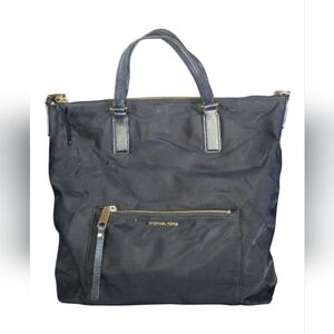 Michael Micheal Kors Black Nylon Goldtone Hardware Jet Set Travel Tote Bag